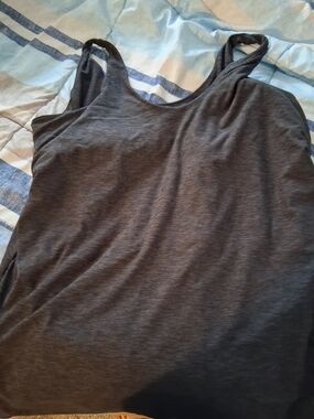 Athletic Works Charcoal Gray Strapless Tank Dress